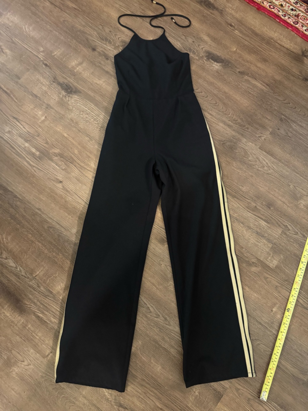 JB by Julie Brown Black Jumpsuit with Gold Stripes